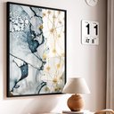 Ver imagem 1 de Quadro Decorativo Abstrato Mármore Azul e Branco em Moldura Caixa Tacolado Moldura Trad 1cm Branca C