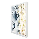 Ver imagem 2 de Quadro Decorativo Abstrato Mármore Azul e Branco em Moldura Caixa Tacolado Moldura Trad 1cm Branca C