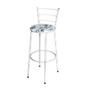 Ver imagem 3 de Jogo 2 Banqueta Alta Para Cozinha Epoxi Branca Estofado Floral  Floral 