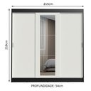 Ver imagem 3 de Guarda-Roupa Casal Madesa Kansas 3 Portas de Correr com Espelho 3 Gavetas Preto/Branco Cor:Preto/Bra