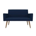 Ver imagem 3 de Kit Sófa 2 Lugares e 2 Poltronas para Sala de Estar Recepção Azul-marinho