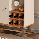 Ver imagem 4 de Balcão Aparador Buffet Retrô Royal 1 Porta Com Adega:Off White/Nature