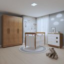 Ver imagem 1 de Quarto de Bebê Completo Guarda-Roupa, Berço e Cômoda Lipe Tigus Baby