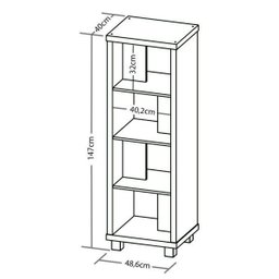 Estante Flex Olmo com Branco Dicasa - 5