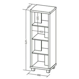 Estante Flex Olmo com Branco Dicasa - 6