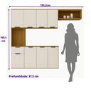 Ver imagem 3 de Cozinha Compacta Aura 8 Portas com Nicho Integrado Praticidade Fácil Limpeza