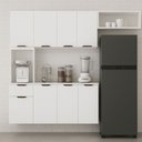Ver imagem 1 de Cozinha Compacta Aura 8 Portas com Nicho Integrado Praticidade Fácil Limpeza