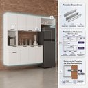 Ver imagem 4 de Cozinha Compacta Aura 8 Portas com Nicho Integrado Praticidade Fácil Limpeza