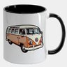 Caneca Branca com Interna Preta Y5 Kombi Marrom Desenho - 1