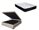 Ver imagem 1 de Cama Box Baú Casal Conforto Suede Bege + Colchão Casal Conforto Espuma D23 24x138x188