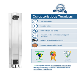 Puxador De Porta Embutir Concha Correr 27,4 Cm  Polido - 3