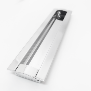 Puxador De Porta Embutir Concha Correr 27,4 Cm  Polido