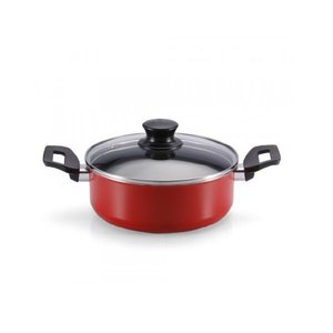 Panela Caçarola Antiaderente 16cm com Tampa de Vidro Vermelho Magnific Panelux