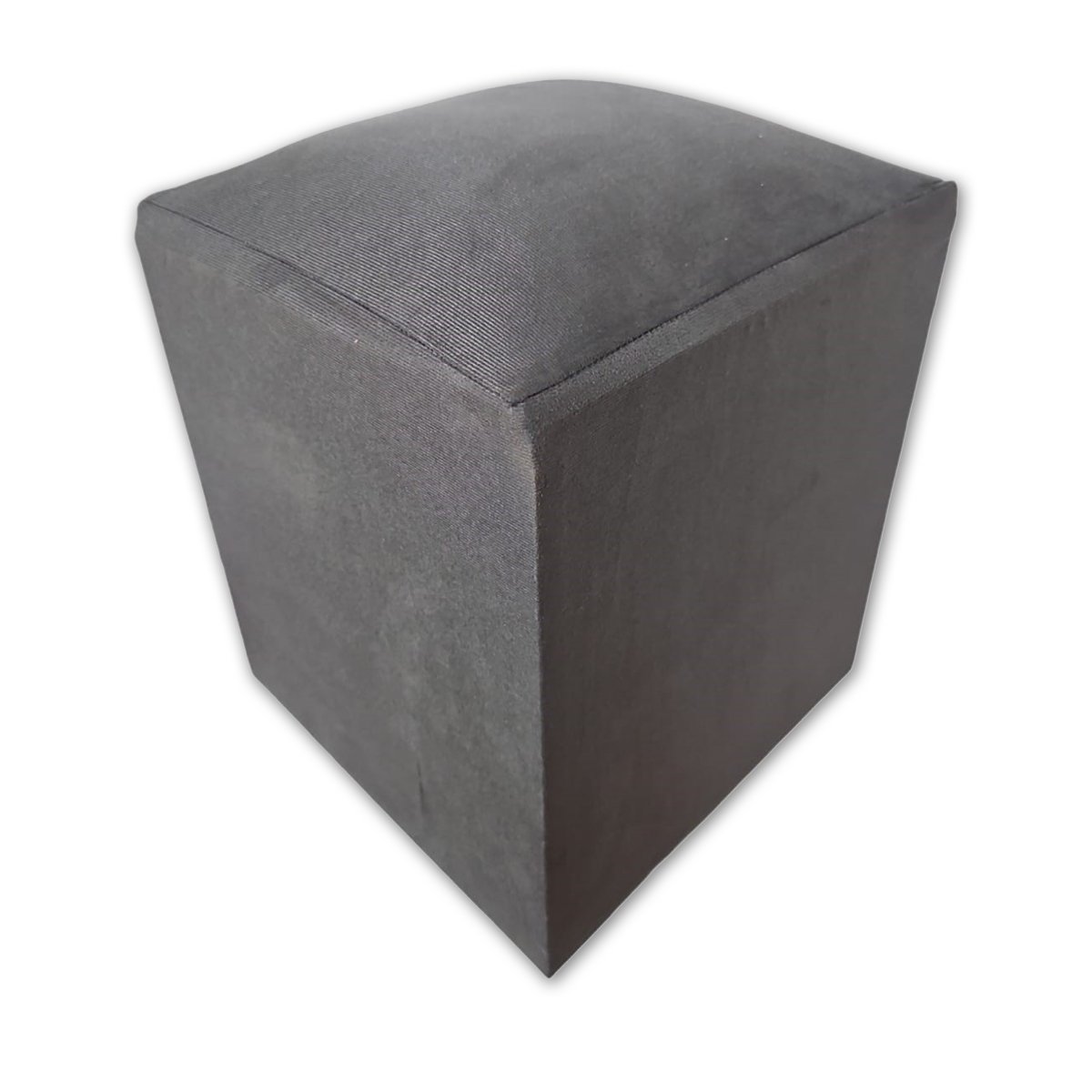 Puff Banqueta Quadrado Cubo Decorativo Courino e Suede Cinza Suede - 2