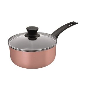 Panela Antiaderente 18cm com Tampa de Vidro Rosê Magnific Panelux