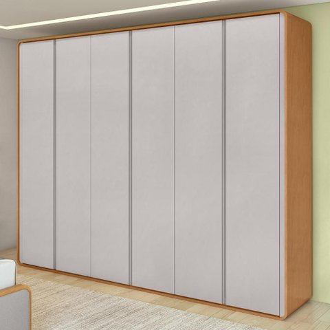 Guarda-roupa Casal 6 Pts Easy Like Amendoa Clean/off White