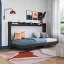 Ver imagem 3 de Cama de Solteiro Articulável Horizontal Grafite Hanover Mdp Dobrável Decoração Art In Móveis