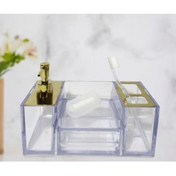 Organizador Dourado para Pia de Banheiro - By Fineza - 4