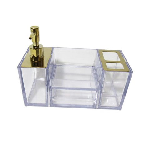 Organizador Dourado para Pia de Banheiro - By Fineza