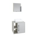 Ver imagem 1 de Conjunto Balcão C-cuba Q32 e Espelheira Soft 500 Snow Snow C-branco Chess