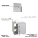 Ver imagem 3 de Conjunto Balcão C-cuba Q32 e Espelheira Soft 500 Snow Snow C-branco Chess