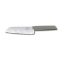 Ver imagem 3 de Faca Santoku 31cm estilo japonês com sulcos linha Swiss Modern Oliva Victorinox