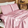 Jogo Cama Lençol Monza Casal Cetim Charmousse Brilhante 4 Peças - Rosê - 1