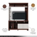 Ver imagem 3 de Home Estante para Tv até 50 2 Portas Mdp/mdf 190cm Nichos Laterais Brogy Nogueira/off White G73 - Gr