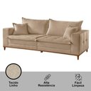 Ver imagem 5 de Sofá Matrix 02 Módulos de 100cm B25cm Meu Sofá Online A226 Linho Bege