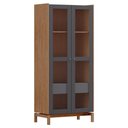 Ver imagem 1 de Cristaleira Barcelona 180cm 2 Portas Tauari/concret com Vidro Canelado - Finestra Móveis