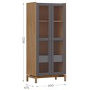 Ver imagem 4 de Cristaleira Barcelona 180cm 2 Portas Tauari/concret com Vidro Canelado - Finestra Móveis