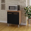 Ver imagem 1 de Balcão Multiuso 2 Portas Serena 70cm - Savana/preto Móblis
