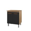 Ver imagem 2 de Balcão Multiuso 2 Portas Serena 70cm - Savana/preto Móblis