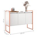 Ver imagem 4 de Conjunto Aparador Industrial 2 e 3 Portas Branco Cobre