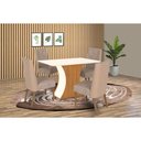 Ver imagem 1 de Conjunto: Mesa Sala Jantar Luiza Sc42 Tampo Madeirado C/ Vidro Canto Curvo 120x80cm e 4 Cadeiras