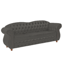 Ver imagem 1 de Sofá Chesterfield Merlo 3 lugares 2,30 - Suede Cinza Chumbo / Decoração, recepção, Barbearia, sala t