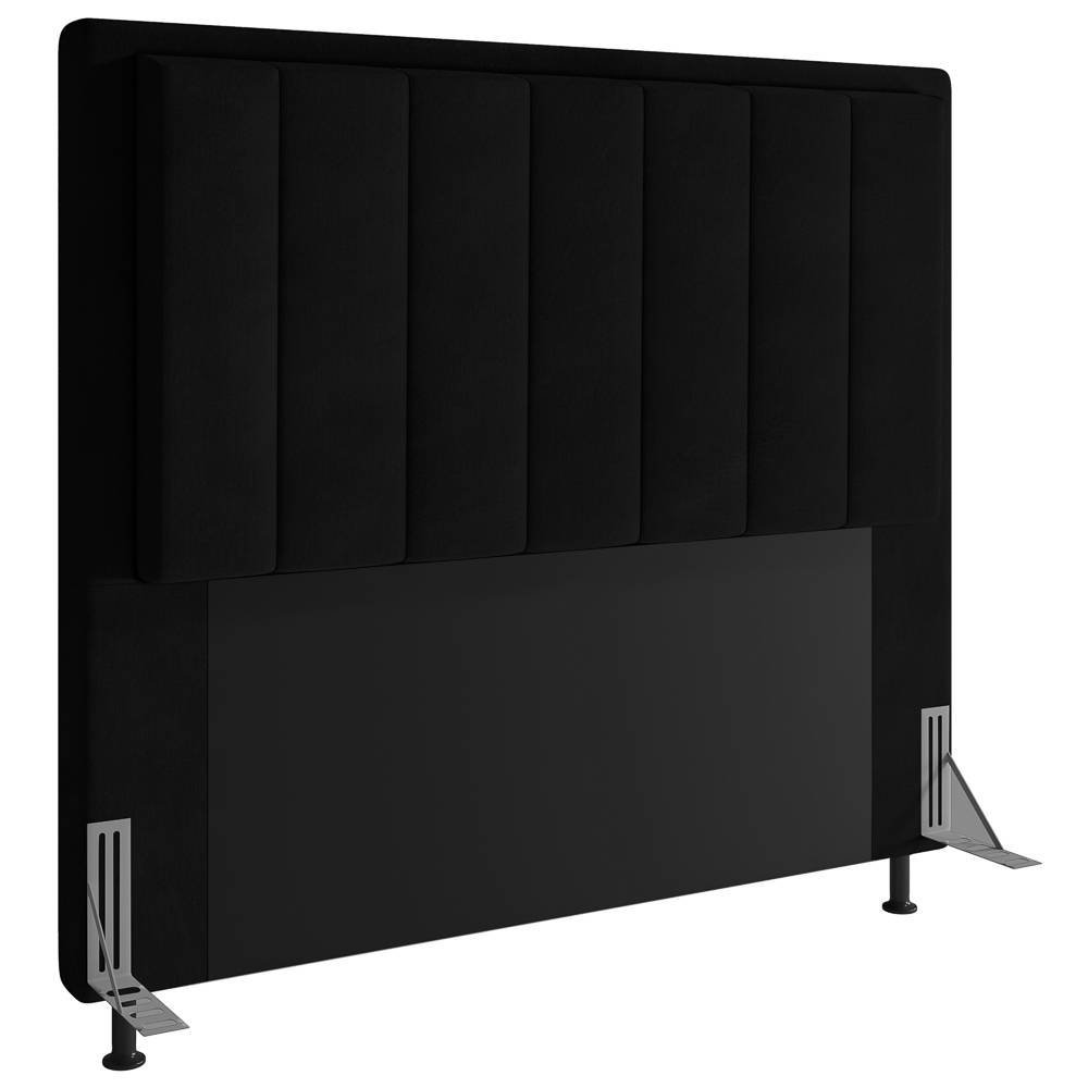 Cabeceira Cama Box Queen Veneza 160 Cm Sintético MV Estofados Preto