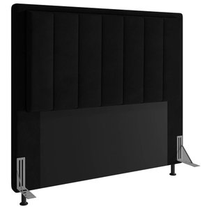 Cabeceira Cama Box Queen Veneza 160 Cm Sintético MV Estofados Preto