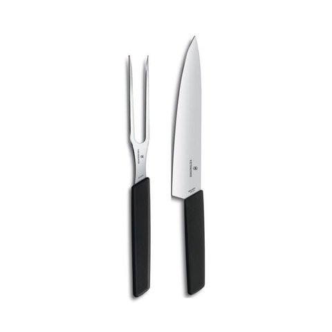 Conjunto de Faca e Garfo para carnes Swiss Modern Black Victorinox 6.9093.21G