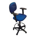 Ver imagem 1 de Cadeira Secretaria Caixa Alta -com Braço Regulagem - Base de Rodízio com Aro para Recepção Mercado B