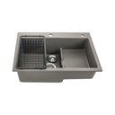 Ver imagem 2 de Cuba Para Cozinha Gourmet De Quartzo Com Escorredor Aruak Pingoo.casa - Cinza