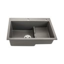 Ver imagem 3 de Cuba Para Cozinha Gourmet De Quartzo Com Escorredor Aruak Pingoo.casa - Cinza