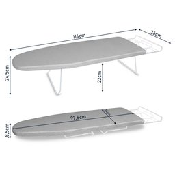 Tábua Mesa De Passar Roupa Dobrável Tecido Metálico Branca - 5
