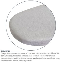 Tábua Mesa De Passar Roupa Dobrável Tecido Metálico Branca - 4