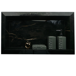 Nicho Porcelanato Preto Borda Diamante 60x32cm - 9