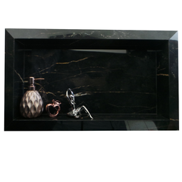 Nicho Porcelanato Preto Borda Diamante 60x32cm - 5