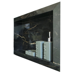 Nicho Porcelanato Preto Borda Diamante 60x32cm - 4