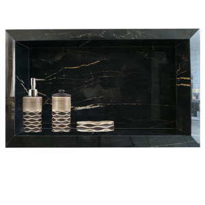 Nicho Porcelanato Preto Borda Diamante 60x32cm