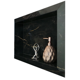 Nicho Porcelanato Preto Borda Diamante 60x32cm - 2
