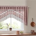 Ver imagem 3 de Cortina Renda Cozinha Cascata 3,00 m X 1,00 Alt Rose